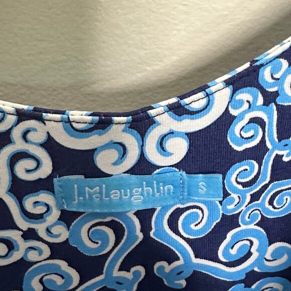 J. MCLAUGHLIN Catalina Cloth Brandisi Blue Ornate Scroll Maxi Dress Sz S {3R45} - Picture 7 of 8